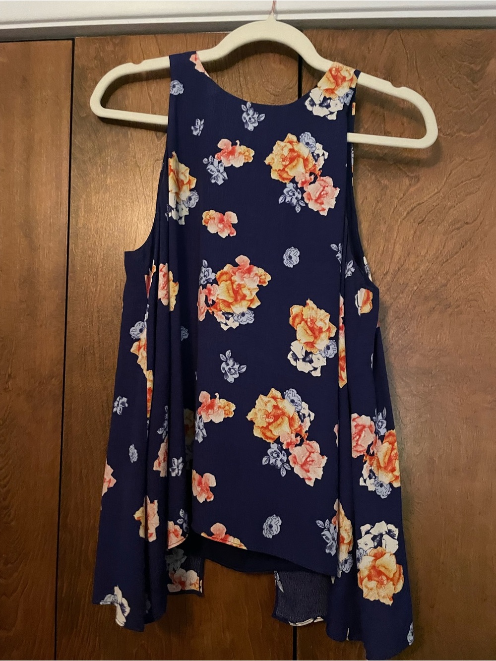 Current Air Navy Floral High-Neck Swing Tank